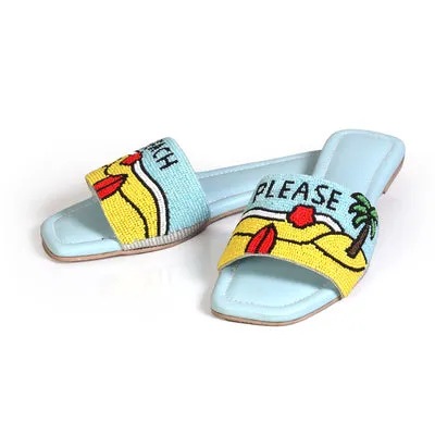 Beach Please Vegan Leather Comfort Slides