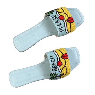 Beach Please Vegan Leather Comfort Slides