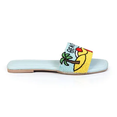 Beach Please Vegan Leather Comfort Slides