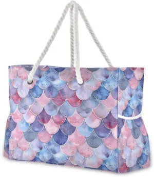 Beach Tote Bags for Women, Turtle Flower Starfish Large Beach Shoulder Bag Pool Bags Purse