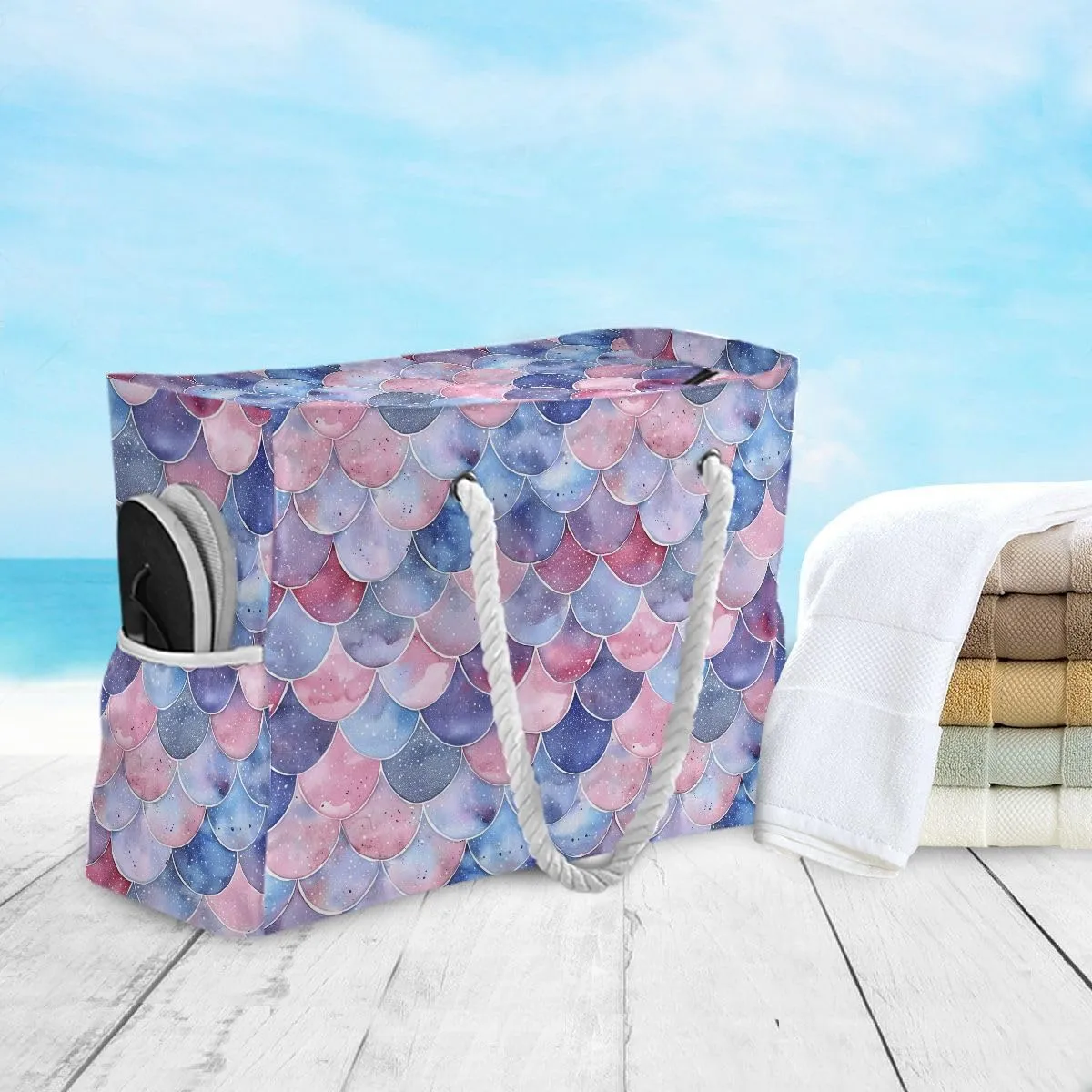 Beach Tote Bags for Women, Turtle Flower Starfish Large Beach Shoulder Bag Pool Bags Purse