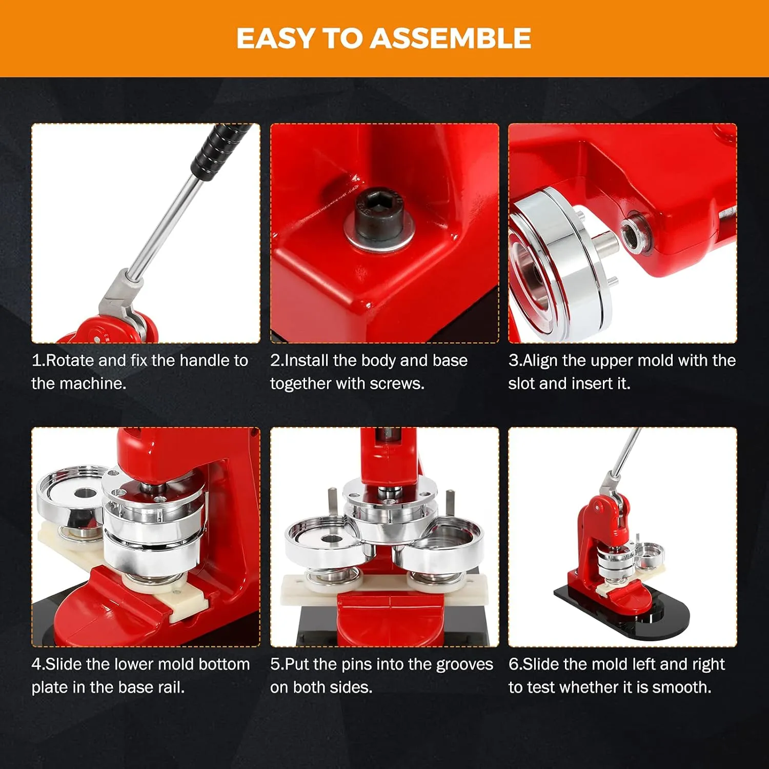BEAMNOVA Button Maker Machine DIY Round Pin Maker Kit, 44mm / 1.73 in (About 1-3/4 Inch) Badge Press Machine with 1000 Button Parts Supplies