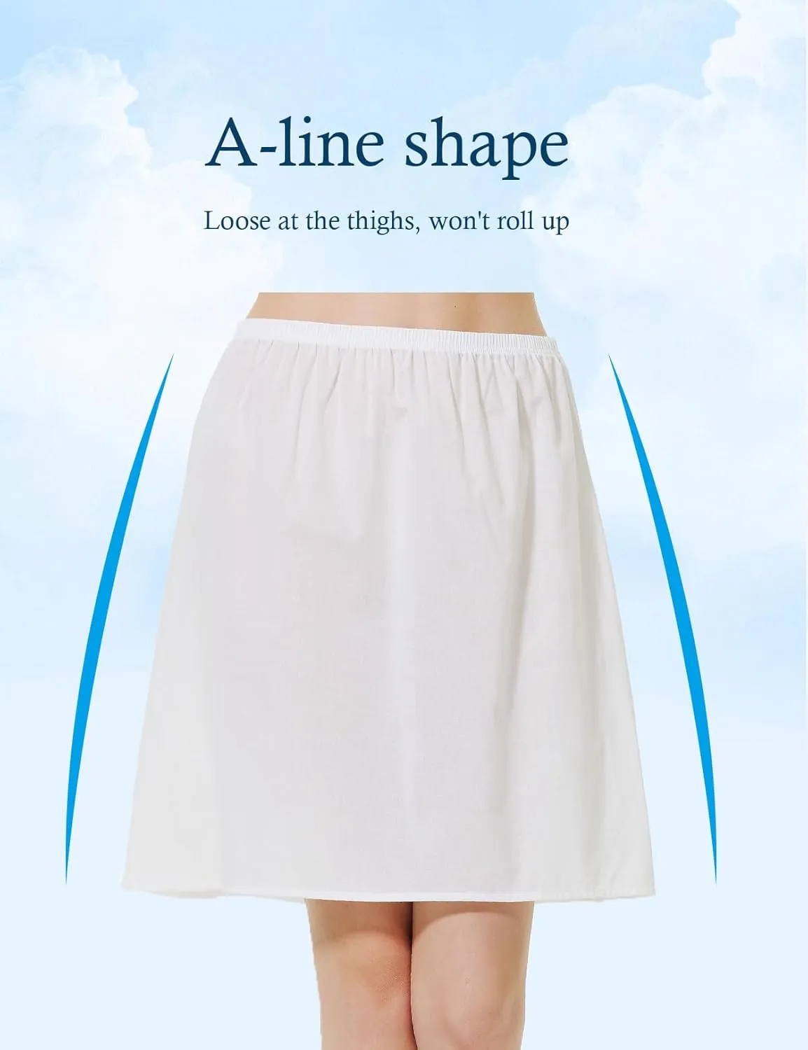 BEAUTELICATE Womens Half Slip 100% Cotton Vintage Underskirt in 3 Lengths