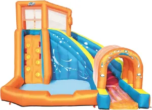 Bestway Hurricane Tunnel Blast Inflatable Water Park Play Center | Includes Big Water Slide, Water Blob, Climbing Wall, and Pool Area | Outdoor Summer Fun for Kids & Families
