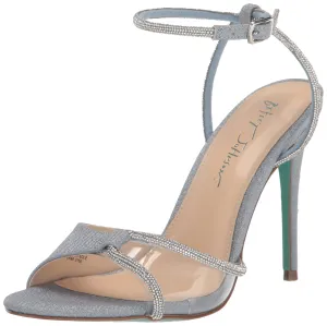 Betsey Johnson Women's Vera Heeled Sandal, Light Blue, 7