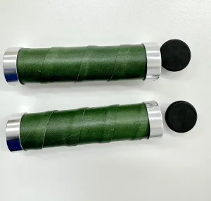 Bike Handlebar Grips Leather Double Lock 130/130mm On Fit 22.2mm (7/8") Handlebar Grips for Mountain Bike Road Bicycle