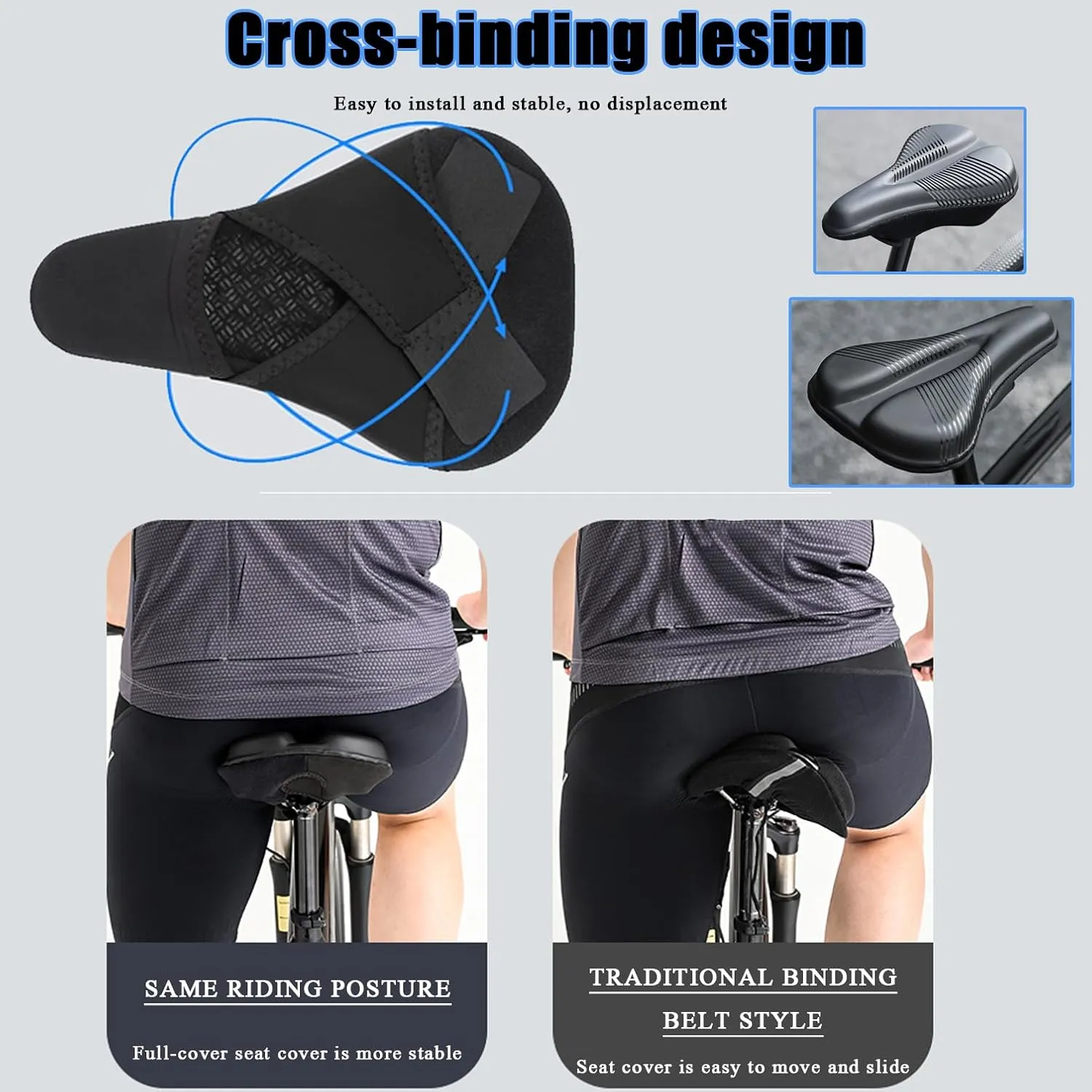 Bike Seat Cushion for Merida Scultura Team Disc Scultura V Team Speeder Speeder 100, Memory Foam & Gel Padded Cover Bicycle Seat for Men Women Shock-Absorbing Comfort Bike Seat Pad,A