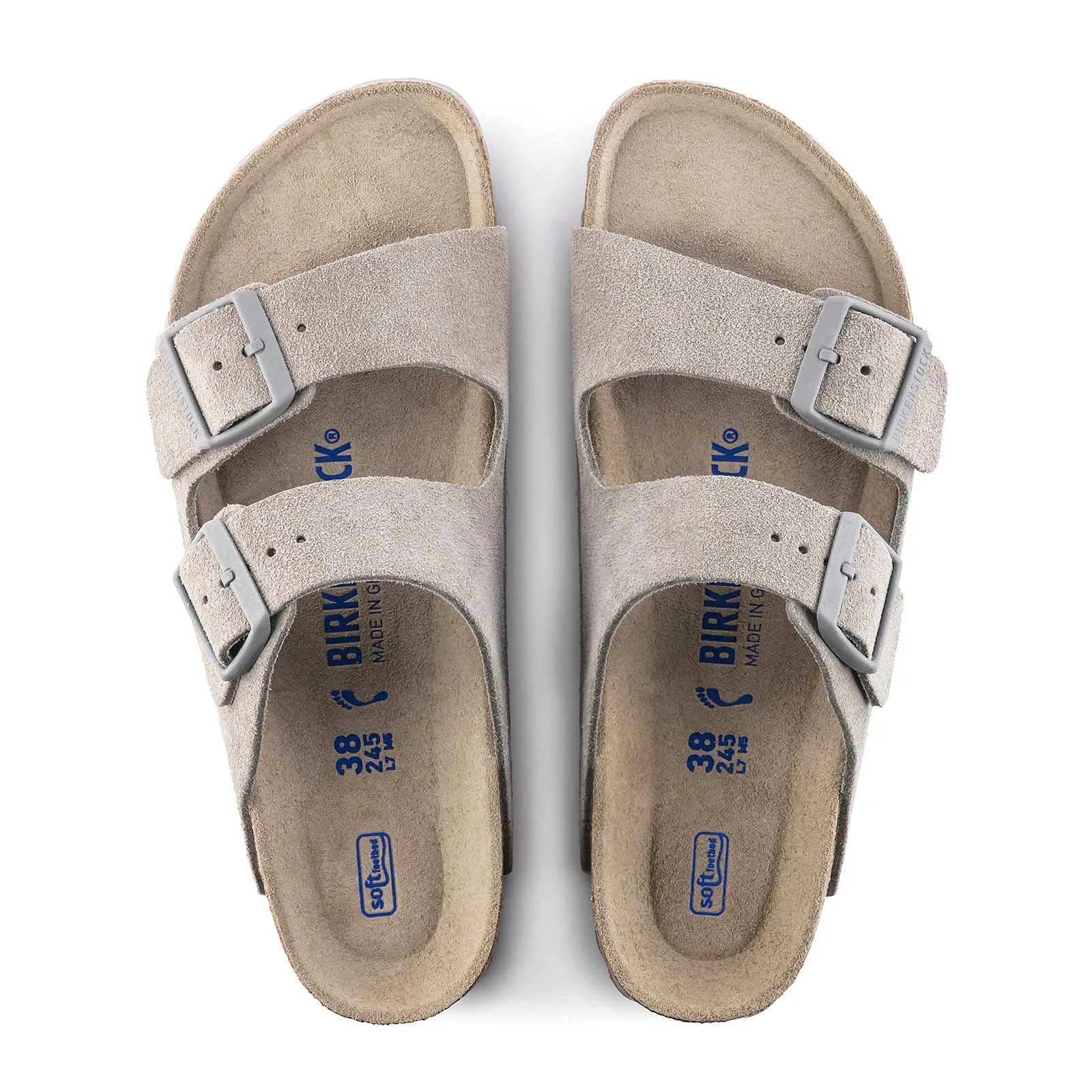 Birkenstock Arizona Soft Footbed Slide Sandal (Men) - Stone Coin Suede