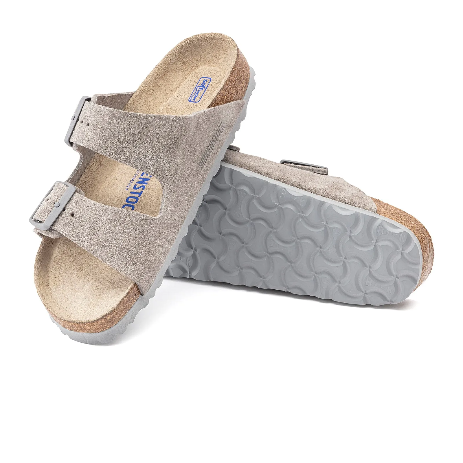 Birkenstock Arizona Soft Footbed Slide Sandal (Men) - Stone Coin Suede