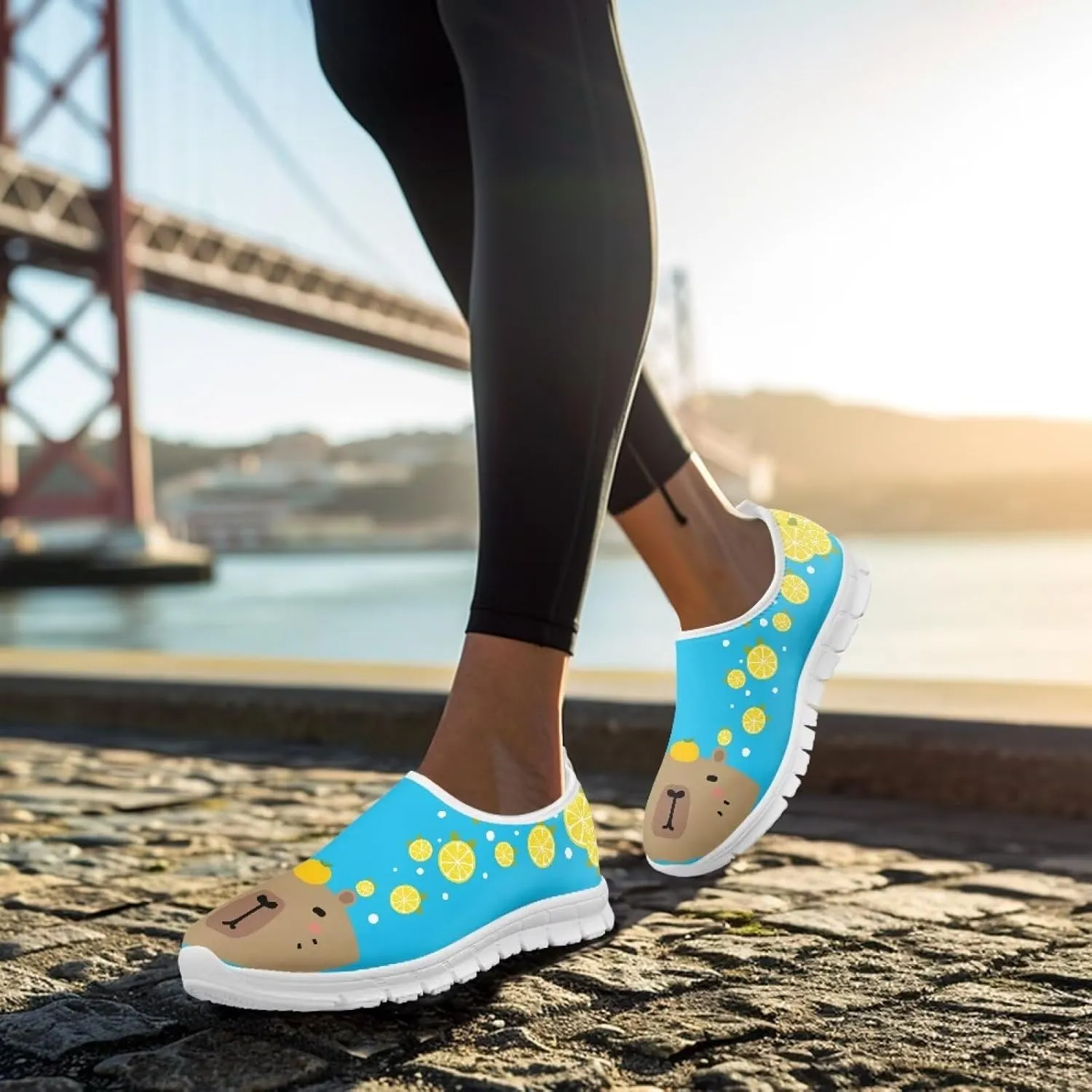 Biyejit Lightweight Shoes Slip on Sneakers for Women with Flexible Outsole Loafers Women Footwear Sockless Wear Flats