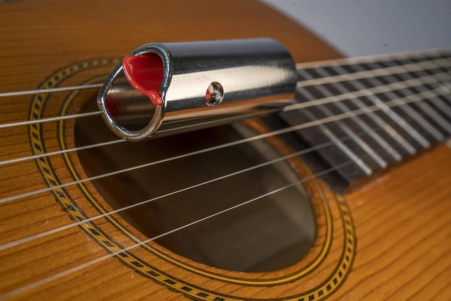 Black Mountain Ultra-Smooth Guitar Slides –Nickle Plated Patented Invention that Adapts to Your Finger, Durable and Comfortable Guitar Slider, Full Sized Slide with Spring-Arm Attachment - (Small)