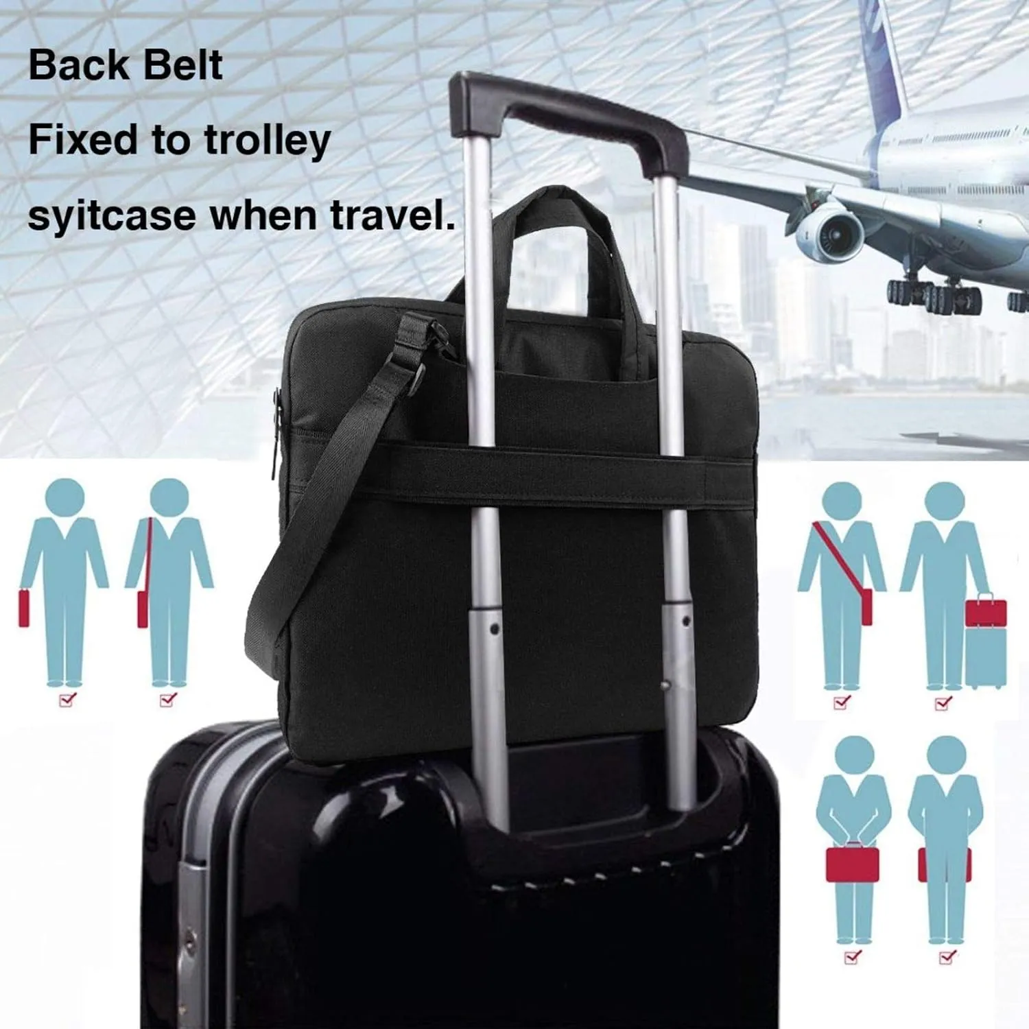 Blooming Hexagonal White Shockproof Portable Shoulder Laptop Bag For Daily Work Business Meetings