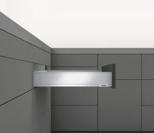 Blum 770M35S0S LEGRABOX 14" L x 3-9/16" H Full Extension Concealed Drawer System Kit - Brushed Stainless Steel