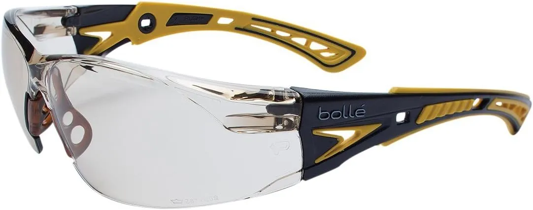 Bollé Safety 40245, Rush  Safety Glasses Platinum®, Yellow & Black Frame, CSP Lenses
