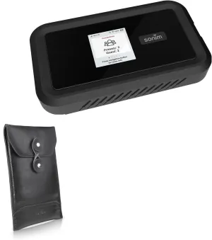 BoxWave Case Compatible with Sonim H100 4G - Nero Leather Envelope, Leather Wallet Style Flip Cover