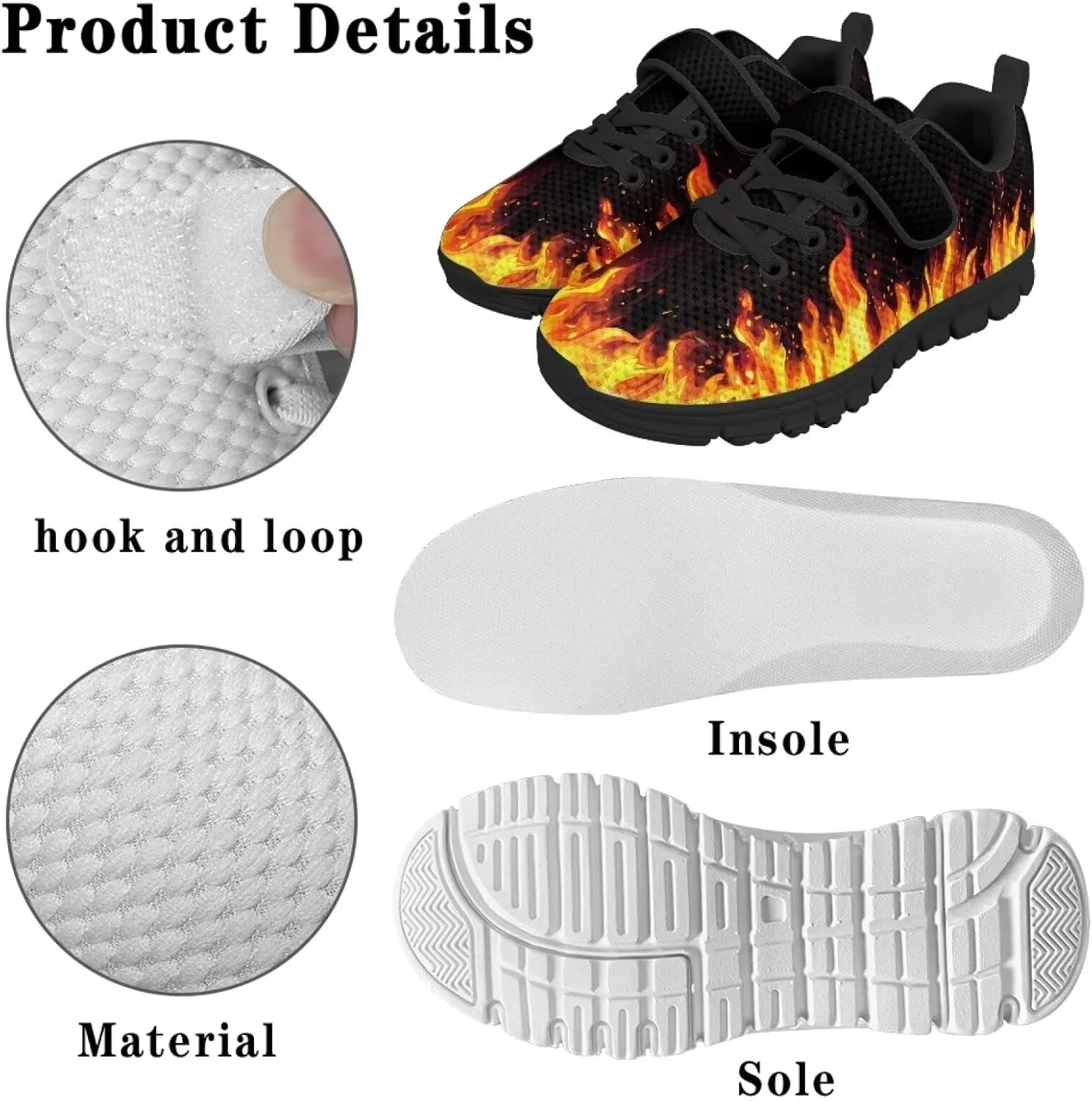 Boys Running Shoes Non-Slip Girls Slip On Shoes Lightweight Comfortable