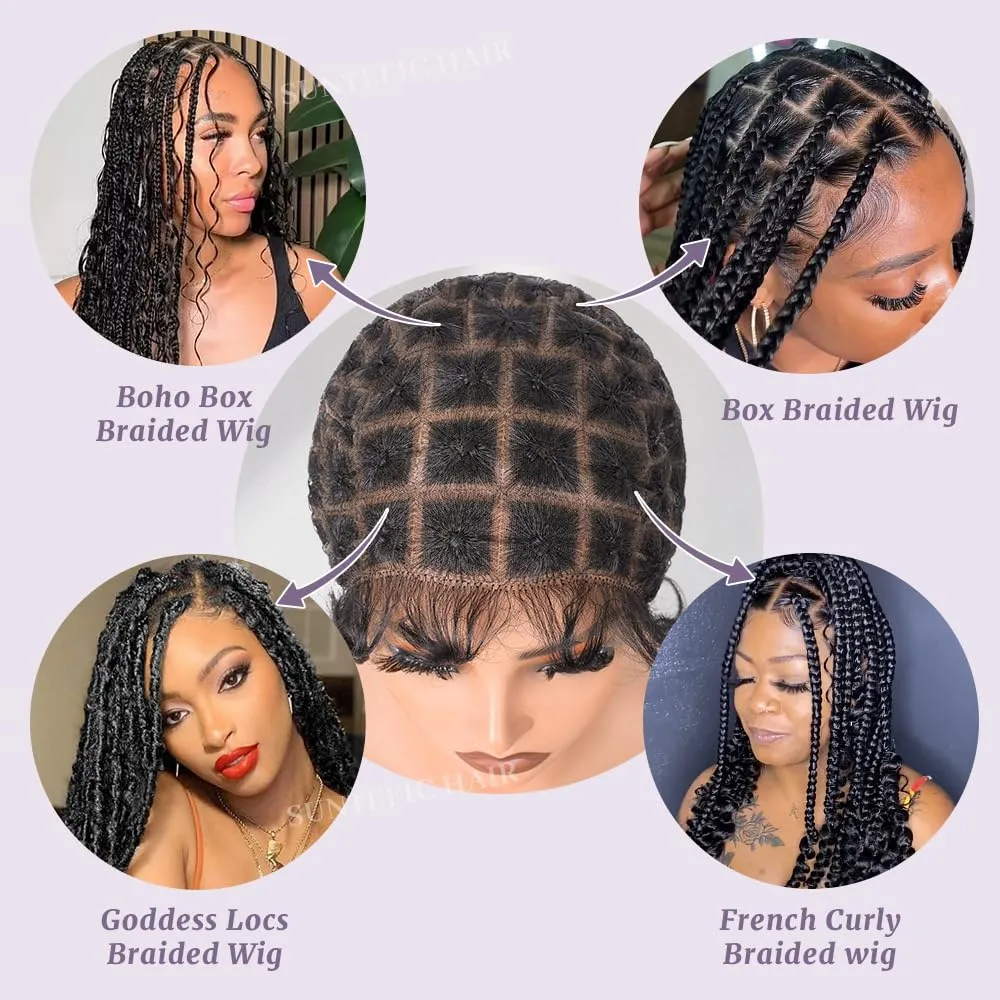 Braided Wig Cap With Baby Hair Crochet Wig Cap For Crochet Braids Hair Glueless Double Full Hd Lace Wig Caps For Black Women (Black-69)