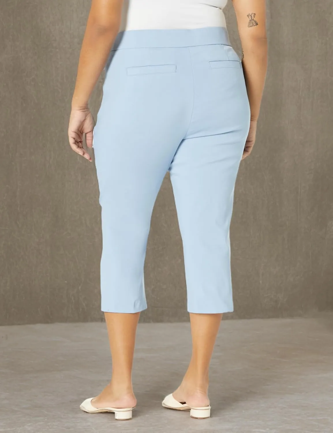Briggs New York Women's Plus-Size Pull on Capri L Pocket