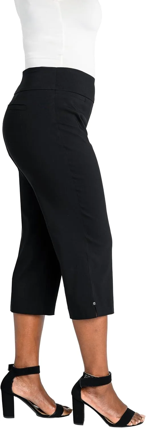 Briggs New York Women's Pull on Split Hem Capri