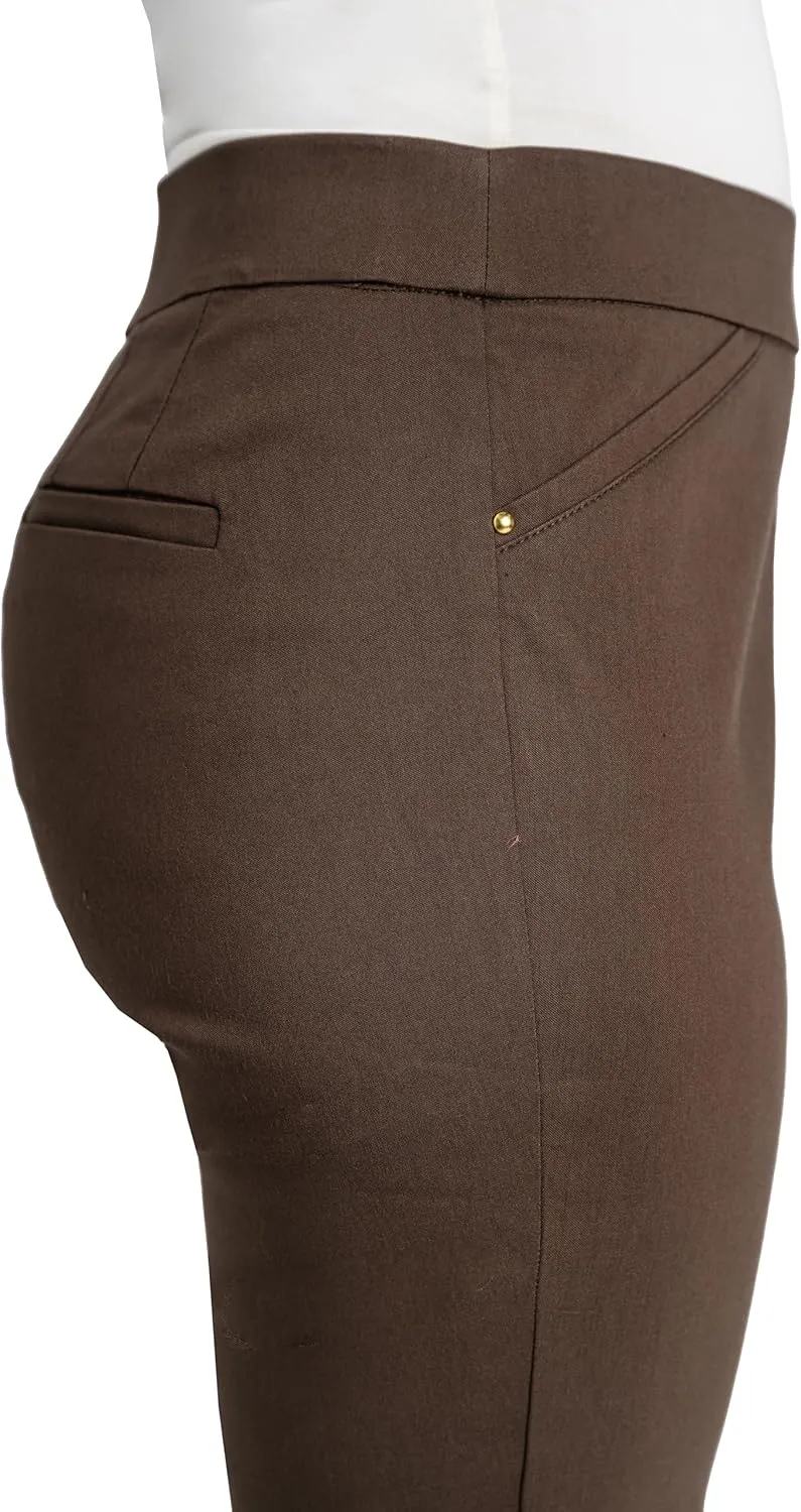 Briggs New York Women's Super Stretch Millennium Slimming Pull-on Ankle Pant