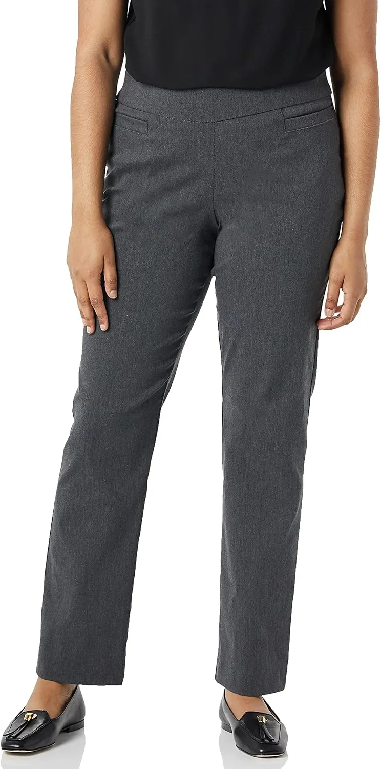 Briggs New York Women's Super Stretch Millennium Welt Pocket Pull on Career Pant (Average & Short & Tall Length)