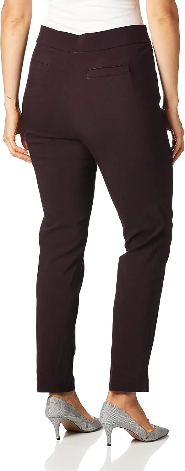 Briggs New York Women's Super Stretch Millennium Welt Pocket Pull on Career Pant (Average & Short & Tall Length)