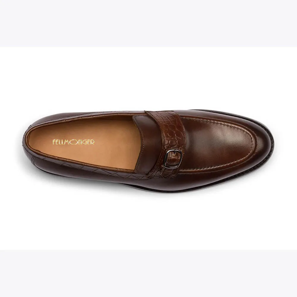 Brown Loafer With Croco Strap Detail