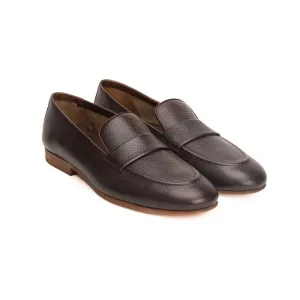 Brown Unlined Penny Strap Loafer