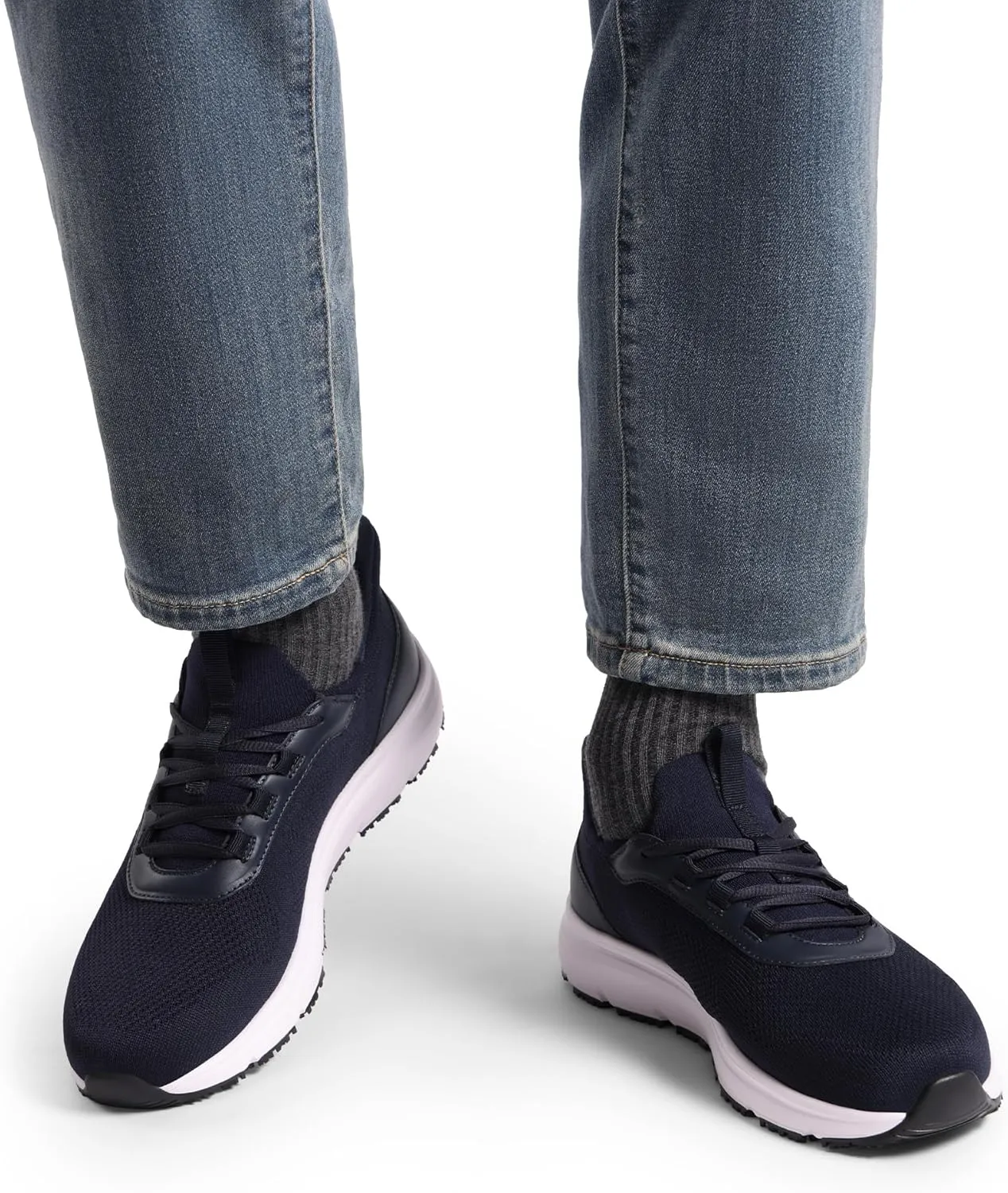 Bruno Marc Men's Hands Free Non Slip Work Shoes, Water Resistance Restaurant Slip on Food Service Sneakers