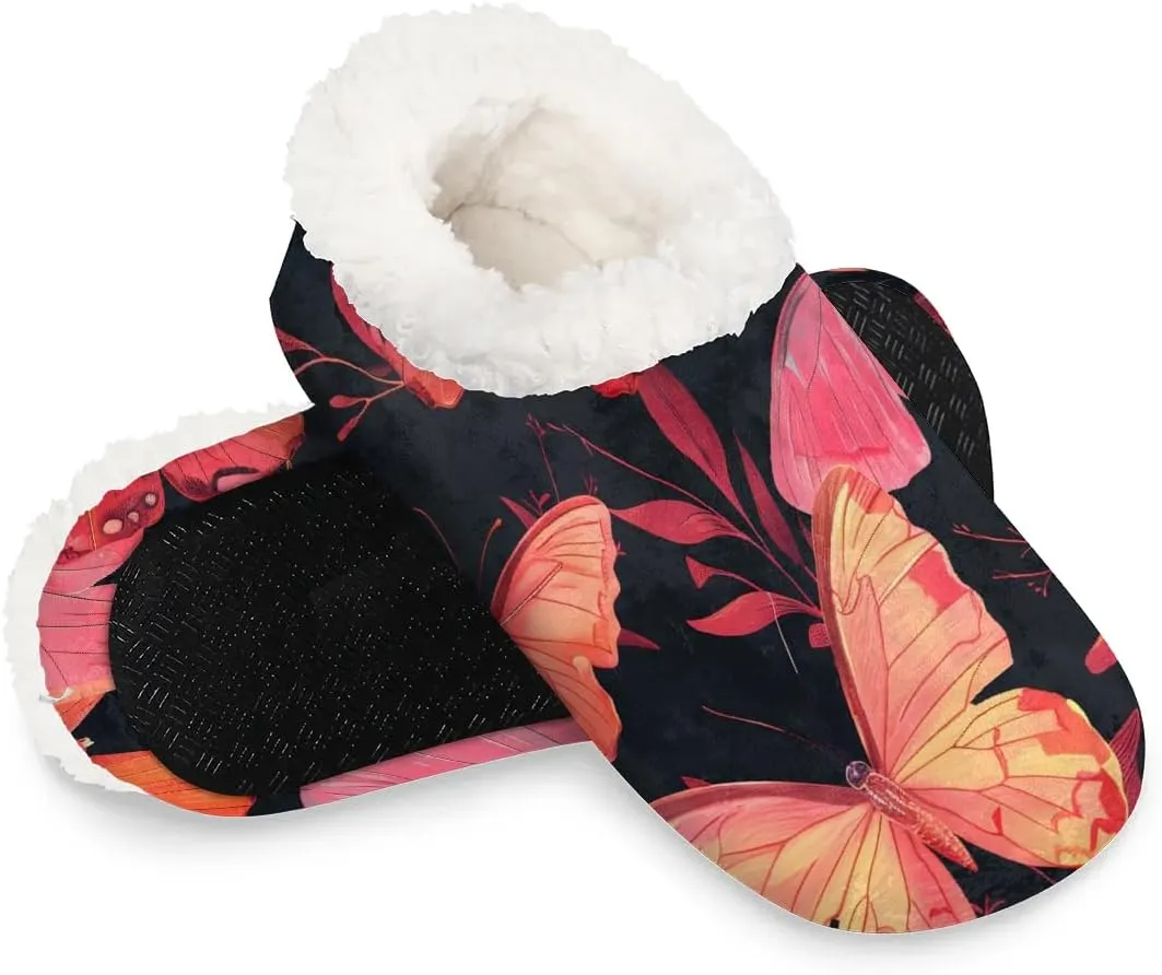 Butterflies Leaf Soft Home Slippers for Women Lightweight Men's House Shoes Women's Slippers