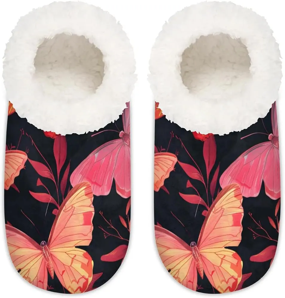 Butterflies Leaf Soft Home Slippers for Women Lightweight Men's House Shoes Women's Slippers