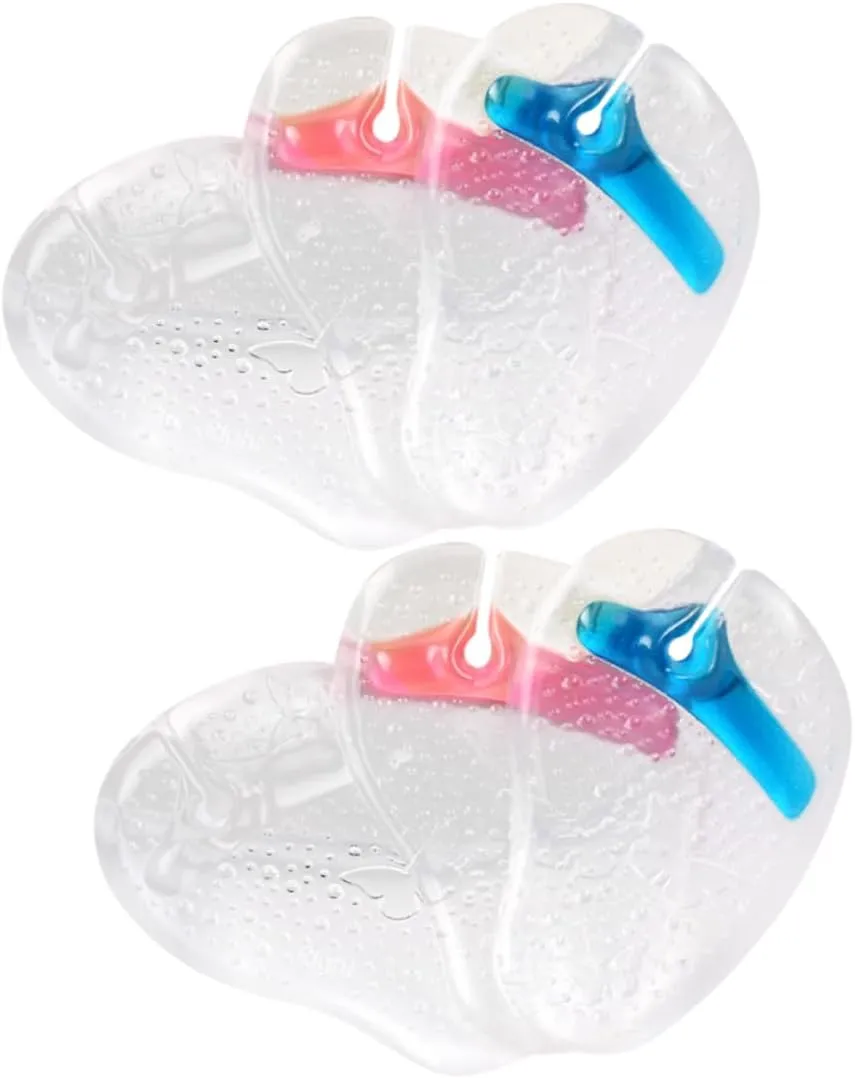 Butterfly Pattern Half Insoles Comfortable Gel Inserts for Slippers Self Adhesive Cushion Pads Breathable Shoe Inserts for High Heels and Flops Red Transparent Blue