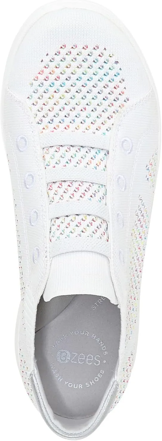 Bzees Womens Golden Knit Slip-On Sneaker