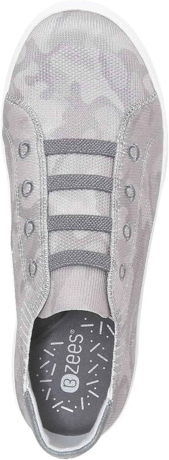 Bzees Womens Golden Knit Slip-On Sneaker