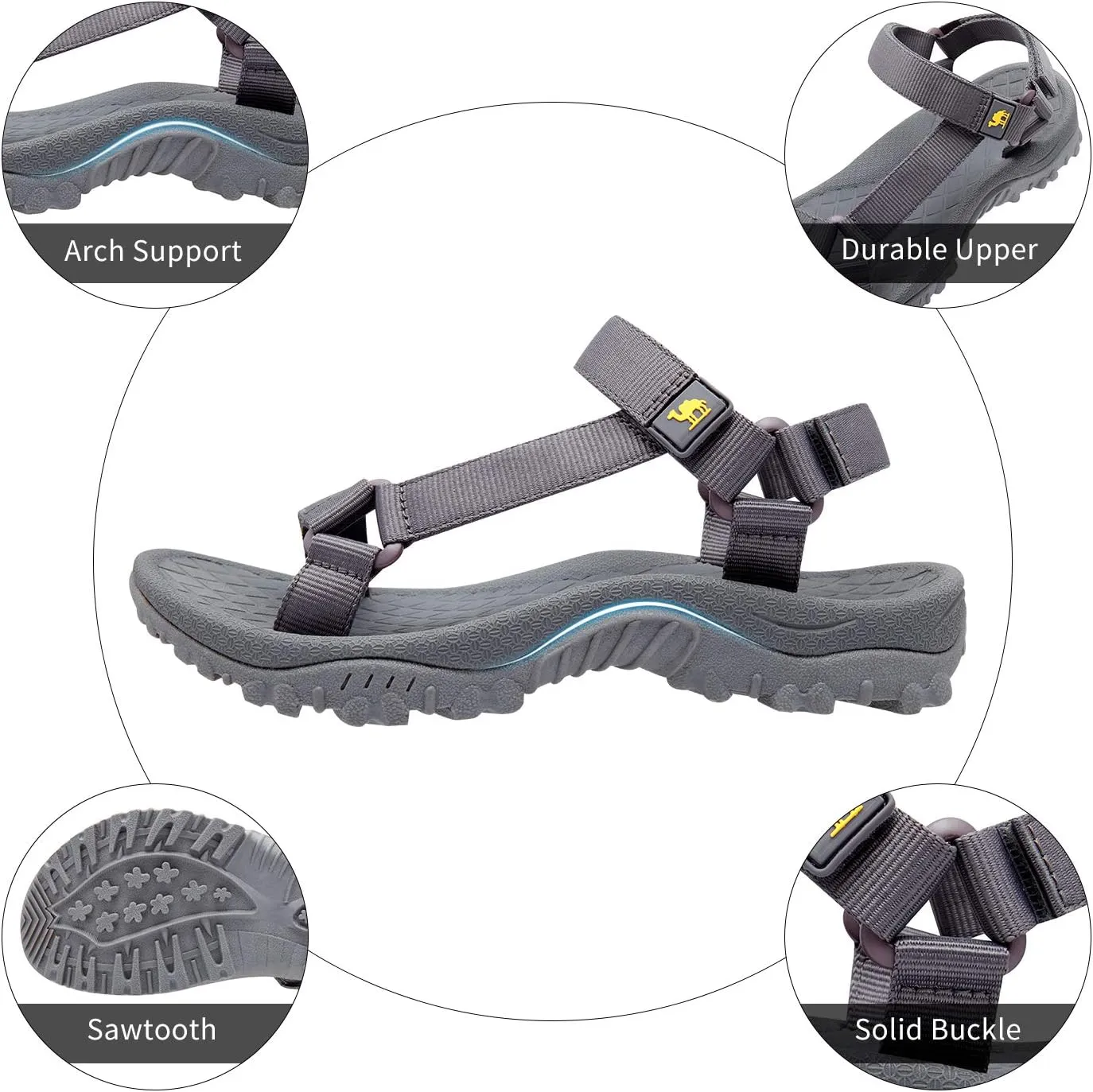CAMEL CROWN Hiking Sport Sandals for Women Anti-skidding Water Sandals Comfortable Athletic Sandals for Outdoor Wading Beach