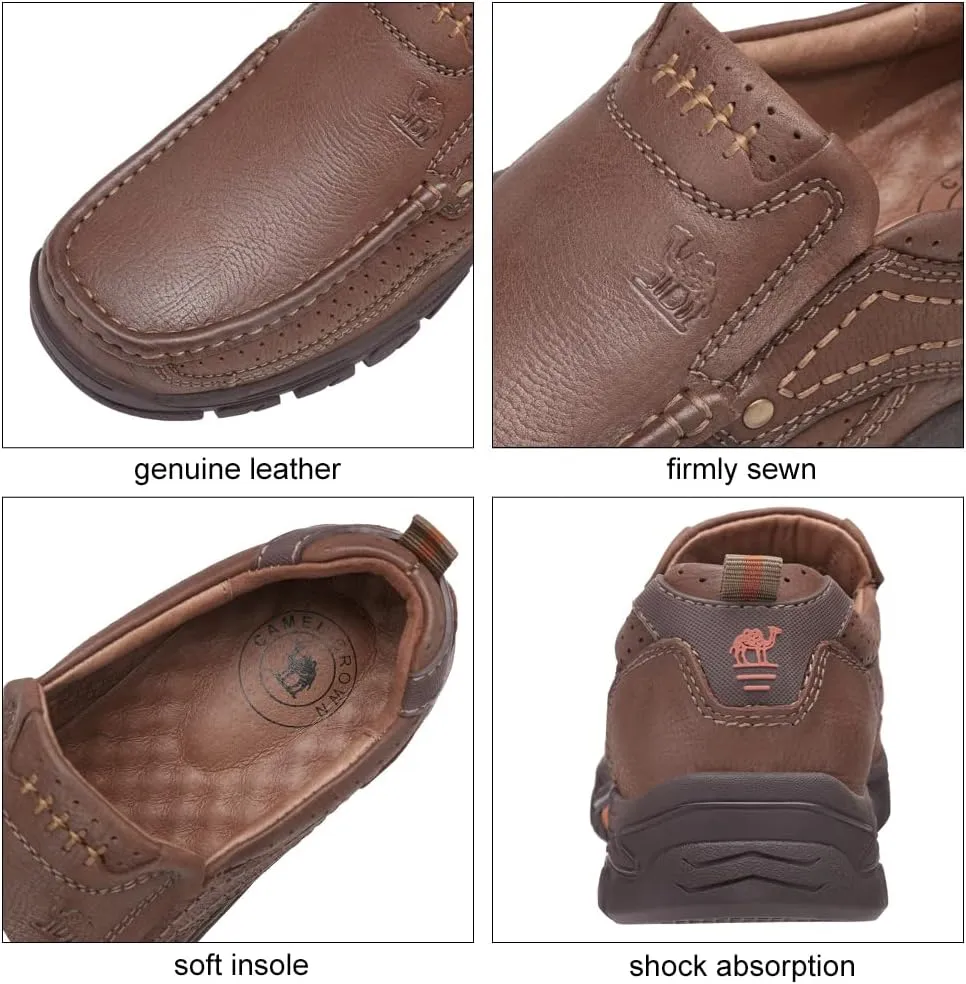 CAMEL CROWN Mens Loafers Slip On Loafer Leather Casual Walking Shoes Comfortable for Work Office Dress Outdoor