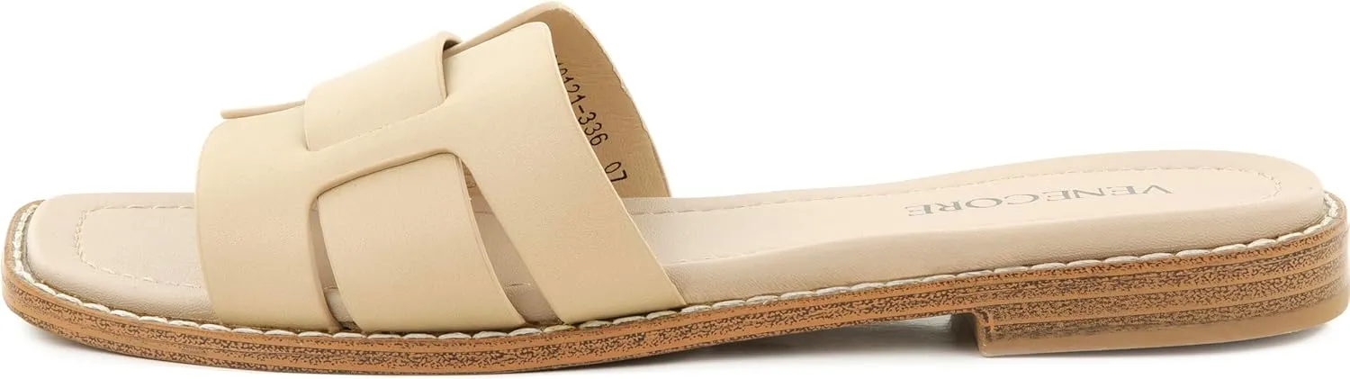 Camila 2 Cross Strap Sandals for Women – Faux Leather Sandals Women’s Summer Shoes – Comfortable Flat Sandals