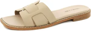 Camila 2 Cross Strap Sandals for Women – Faux Leather Sandals Women’s Summer Shoes – Comfortable Flat Sandals