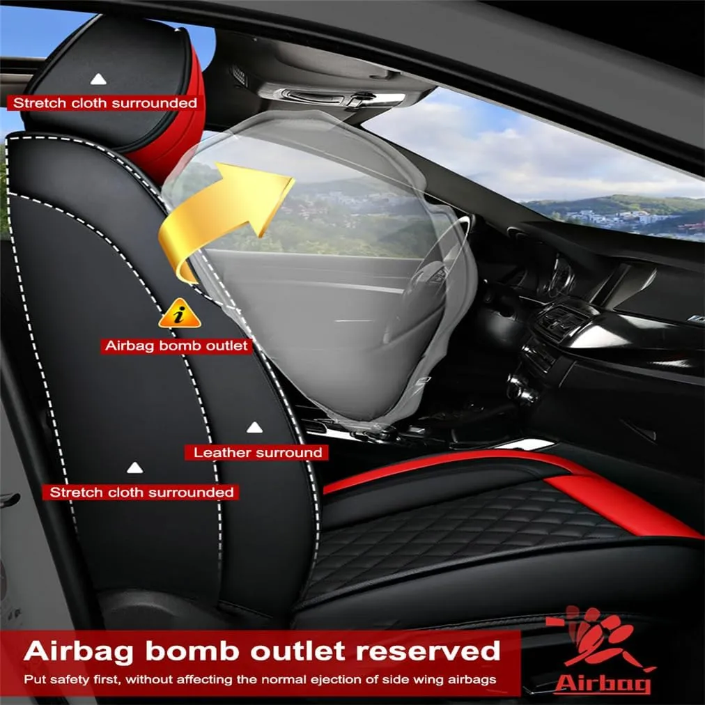 Car Seat Covers Full Set for Toyota for Tundra 2004-2025 Car Seat Protector Waterproof Leather Seat Cushion Interior Accessories MK88 Black Blue Front Pair and Rear