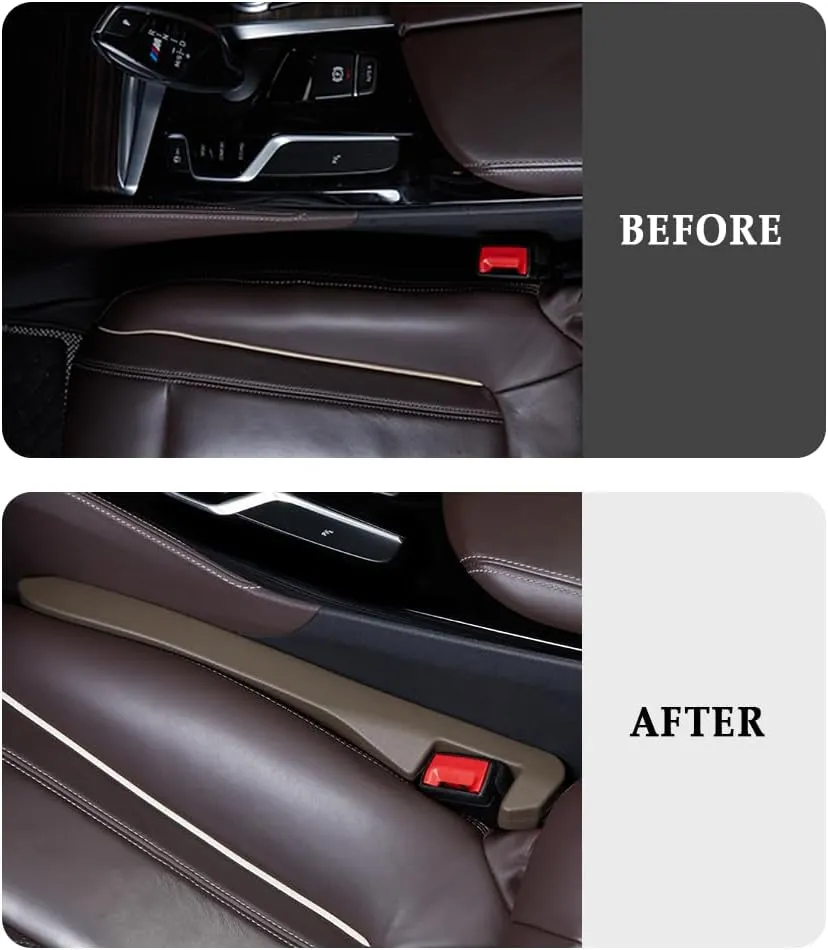Car Seat Gap Filler,Super Flexible Car Side Seat Gap Filler Car Accessories for Women & Men,Universal CCar Organizer Between Seats for Tightly Filling Seat Gaps(Brown/2PCS)