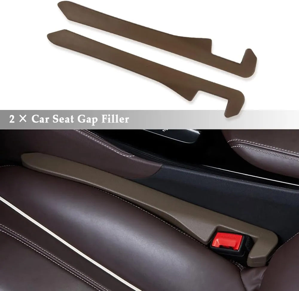 Car Seat Gap Filler,Super Flexible Car Side Seat Gap Filler Car Accessories for Women & Men,Universal CCar Organizer Between Seats for Tightly Filling Seat Gaps(Brown/2PCS)