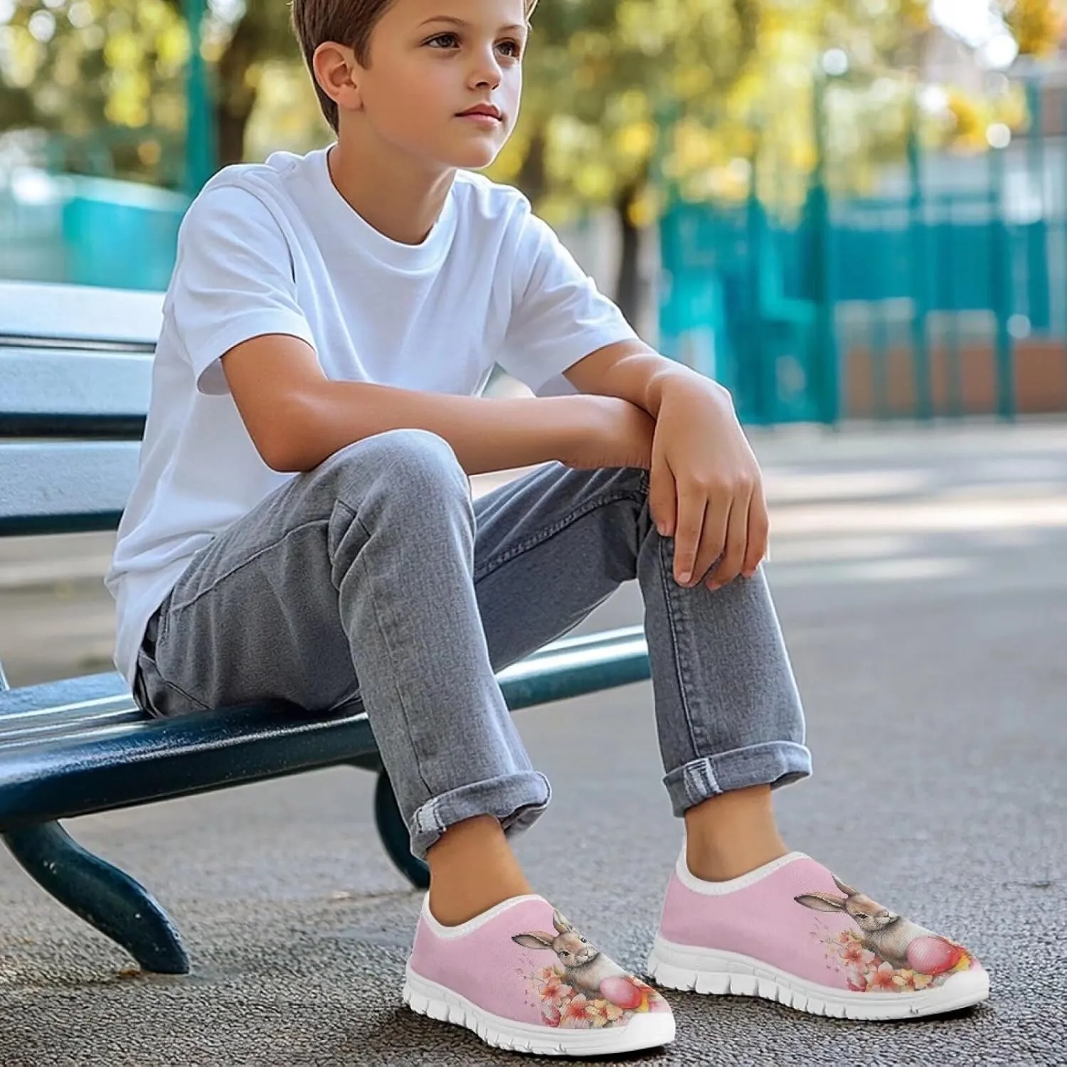 Casual Breathable Mesh Girls Boys Slip On Shoes