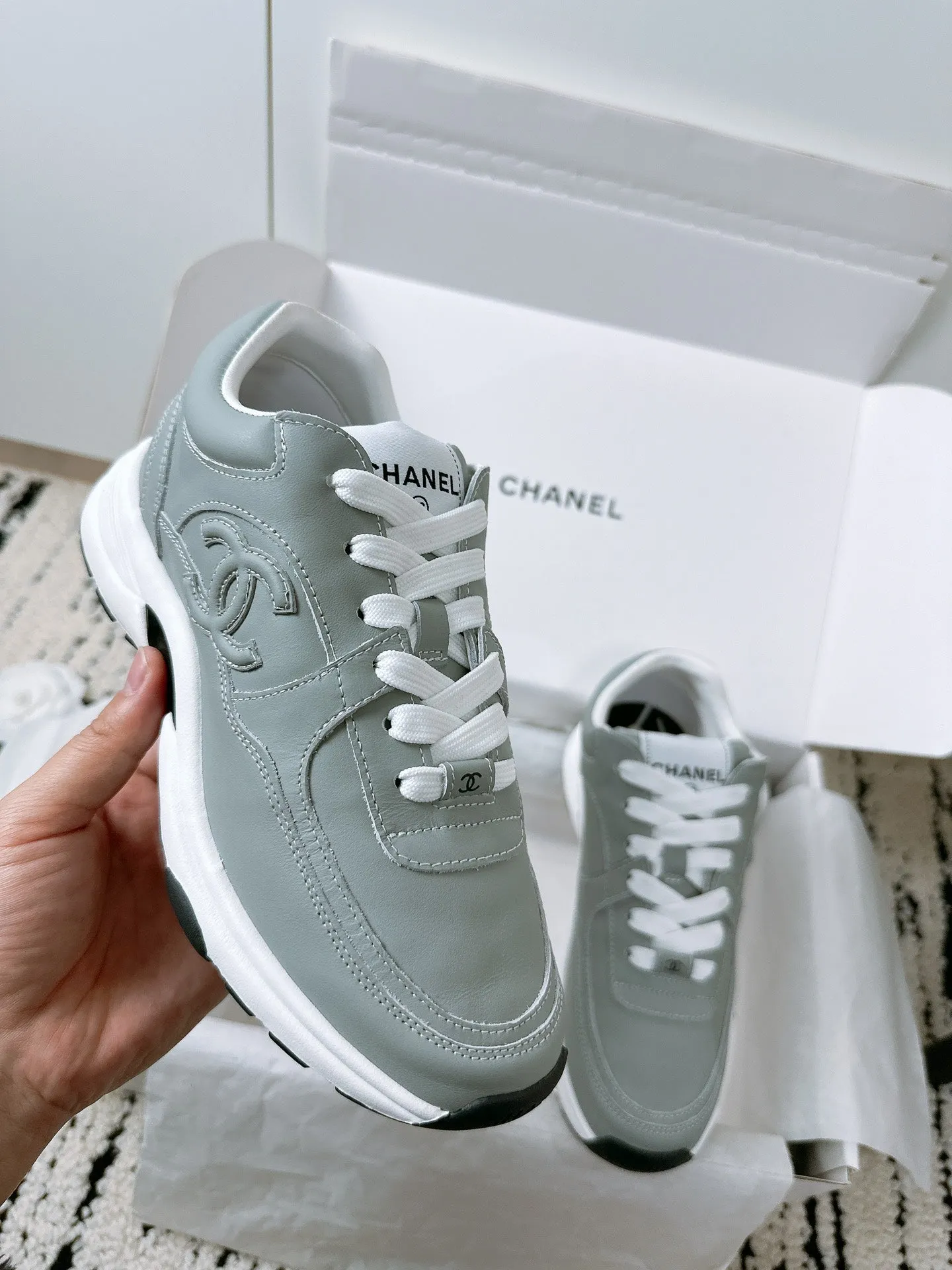 CC Sneaker 35mm In Grey Soft Cowhide 144708