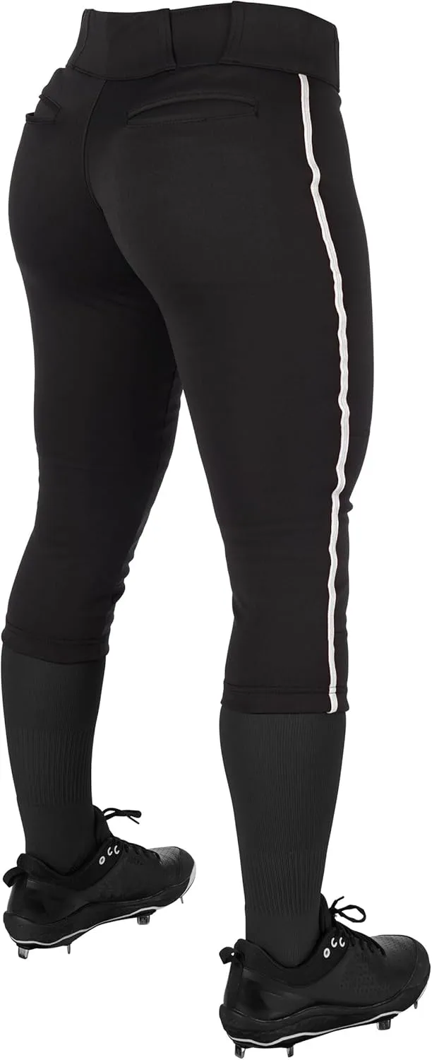 CHAMPRO Girls' Tournament Low-Rise Youth Softball Pants with Braid