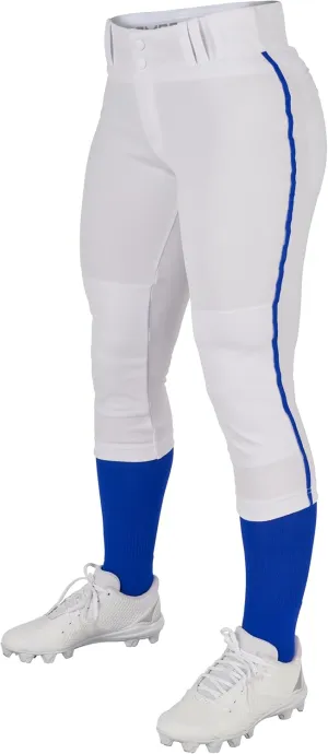 CHAMPRO Girls' Tournament Low-Rise Youth Softball Pants with Braid