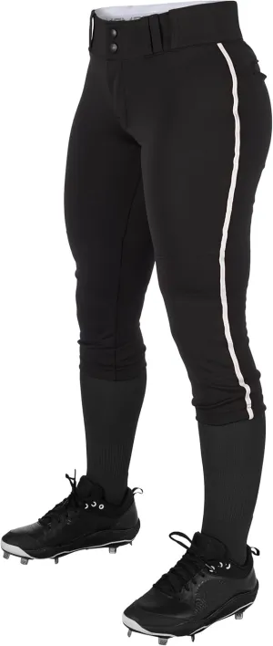CHAMPRO Girls' Tournament Low-Rise Youth Softball Pants with Braid