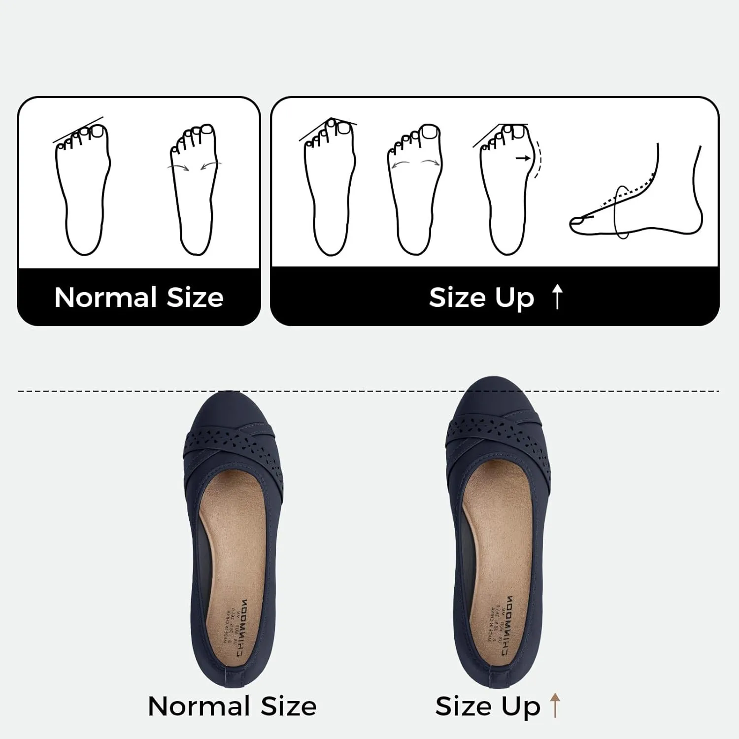 CHIN·MOON Women's Ballet Flats Comfortable Dressy Walking Dress Casual Shoes