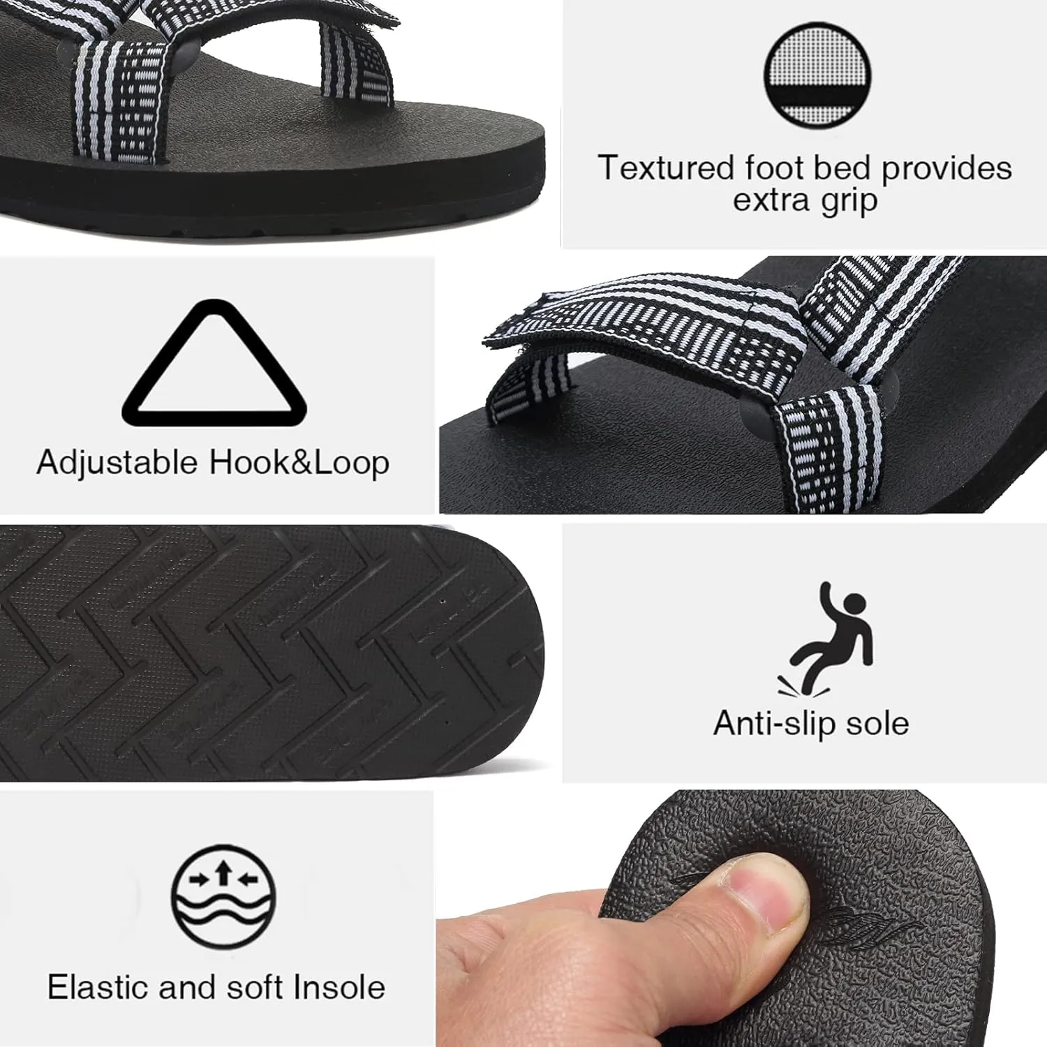 CIOR Women's Sport Sandals Hiking Sandals with Arch Support Yoga Mat Insole Outdoor Light Weight Water Shoes
