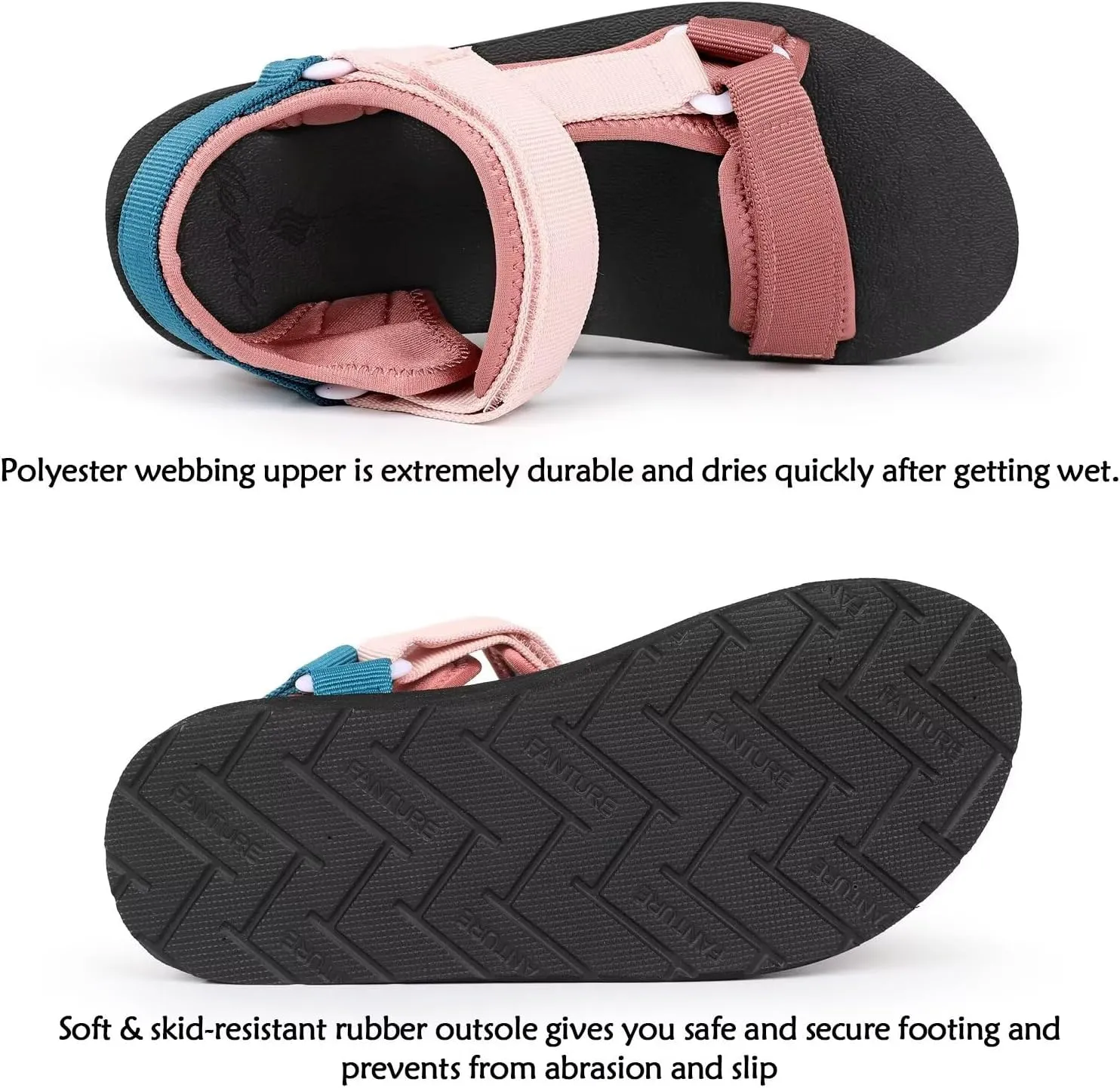 CIOR Women's Sport Sandals Hiking Sandals with Arch Support Yoga Mat Insole Outdoor Light Weight Water Shoes