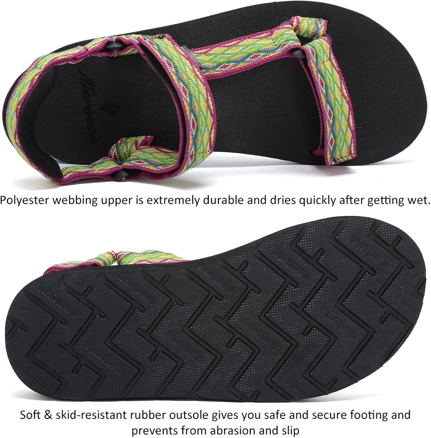 CIOR Women's Sport Sandals Hiking Sandals with Arch Support Yoga Mat Insole Outdoor Light Weight Water Shoes